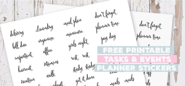 Printable Tasks And Events Planner Stickers