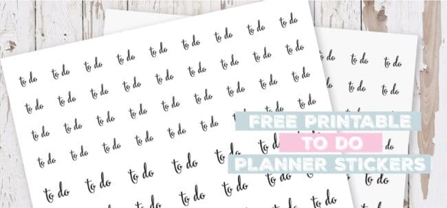 Printable To Do Planner Stickers