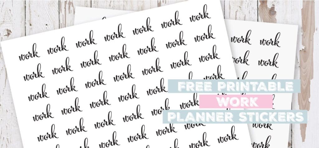 Printable Work Planner Stickers