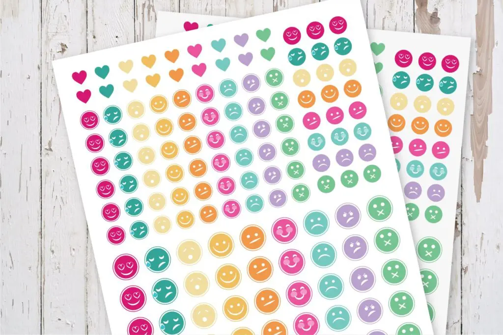 Printable Mood Tracker Planner Stickers