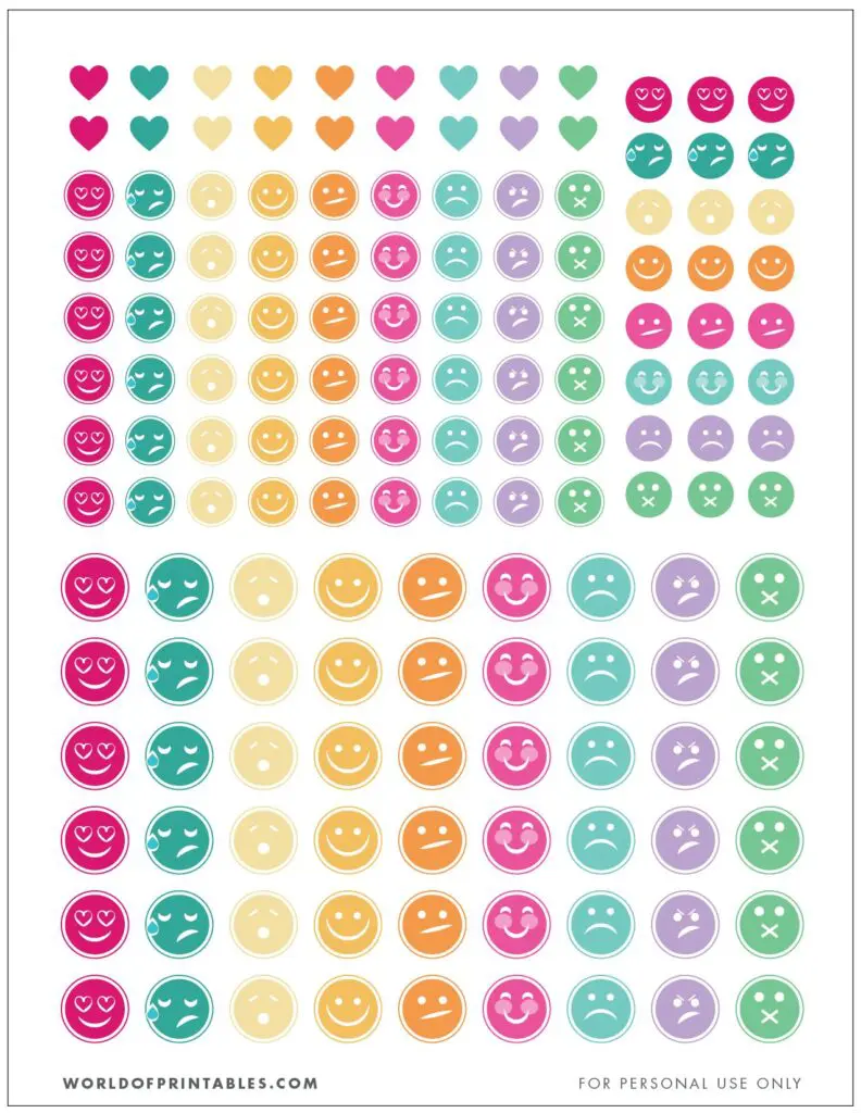 Free Printable Mood Tracker Planner Stickers