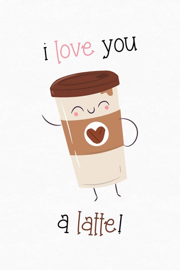 Free Printable Latte Valentines Day Card