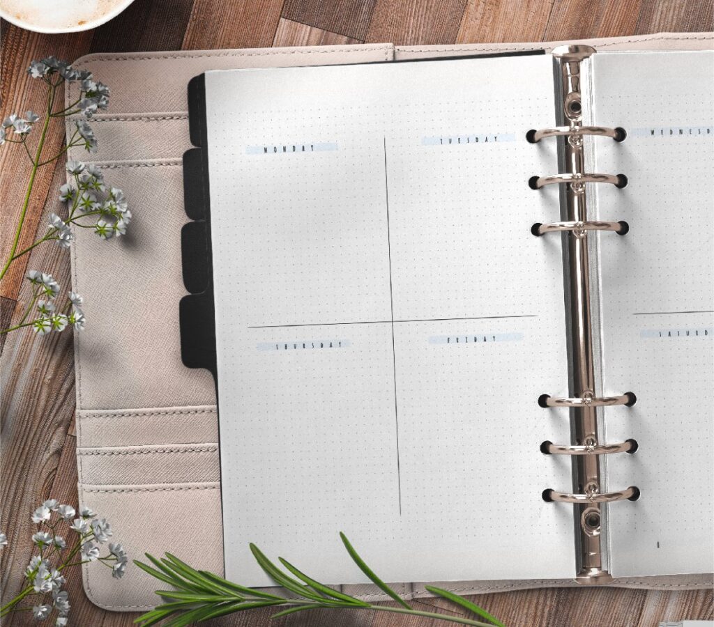 Weekly Bullet Journal And Planner Inserts On Two Pages Free Printable 1