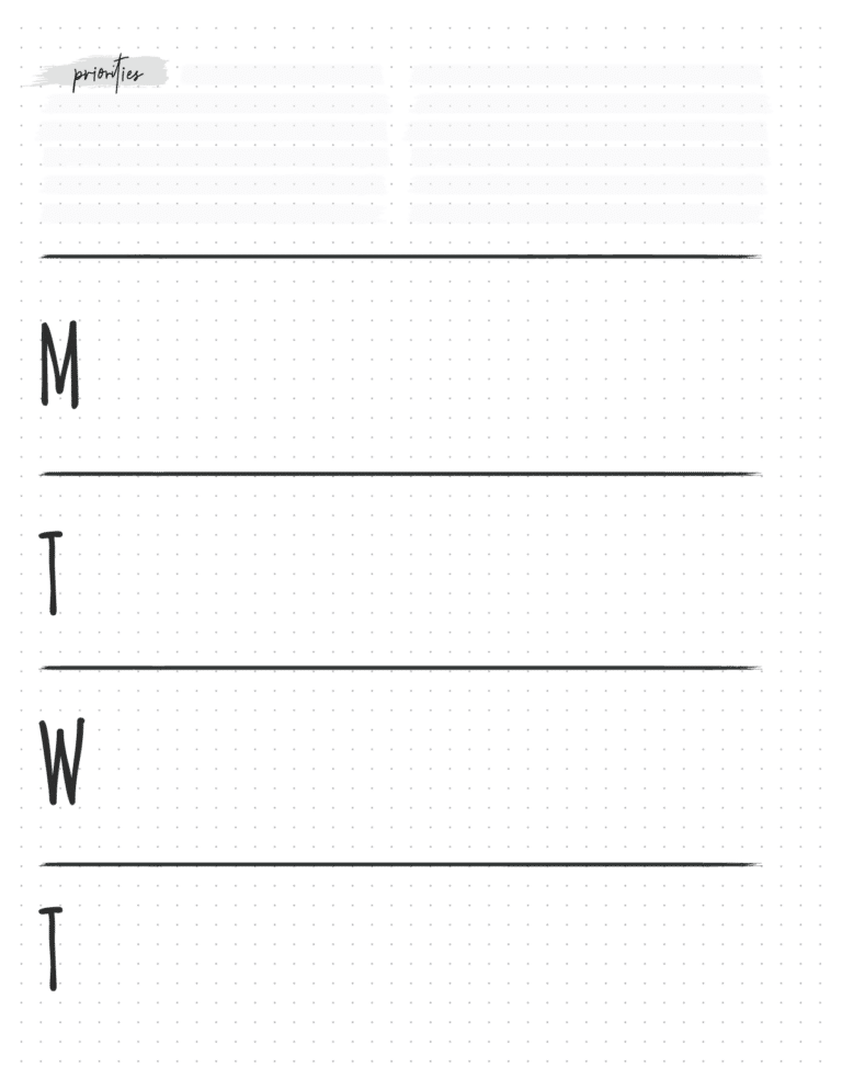 free weekly planner for bullet journals printables and inspirations