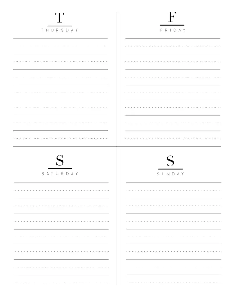 Weekly Planner Inserts On Two Pages In Formal Style-04