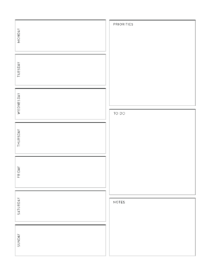 Free Weekly Planner Page Templates - Planner Printables