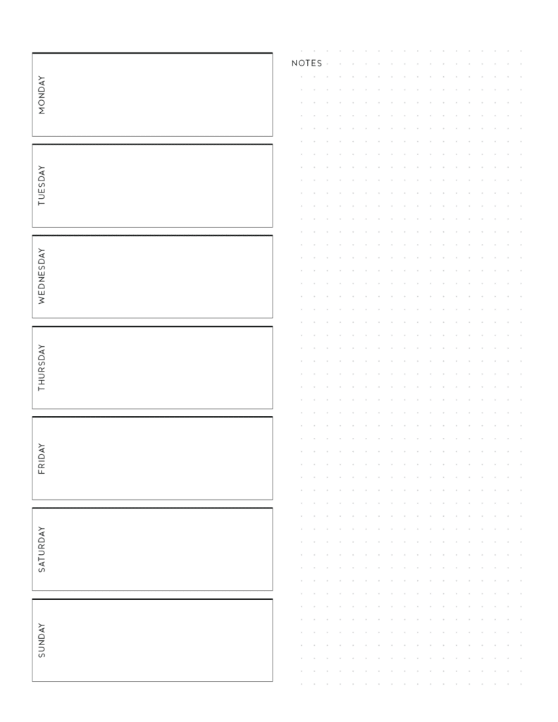 Free Weekly Planner Page Templates - Planner Printables