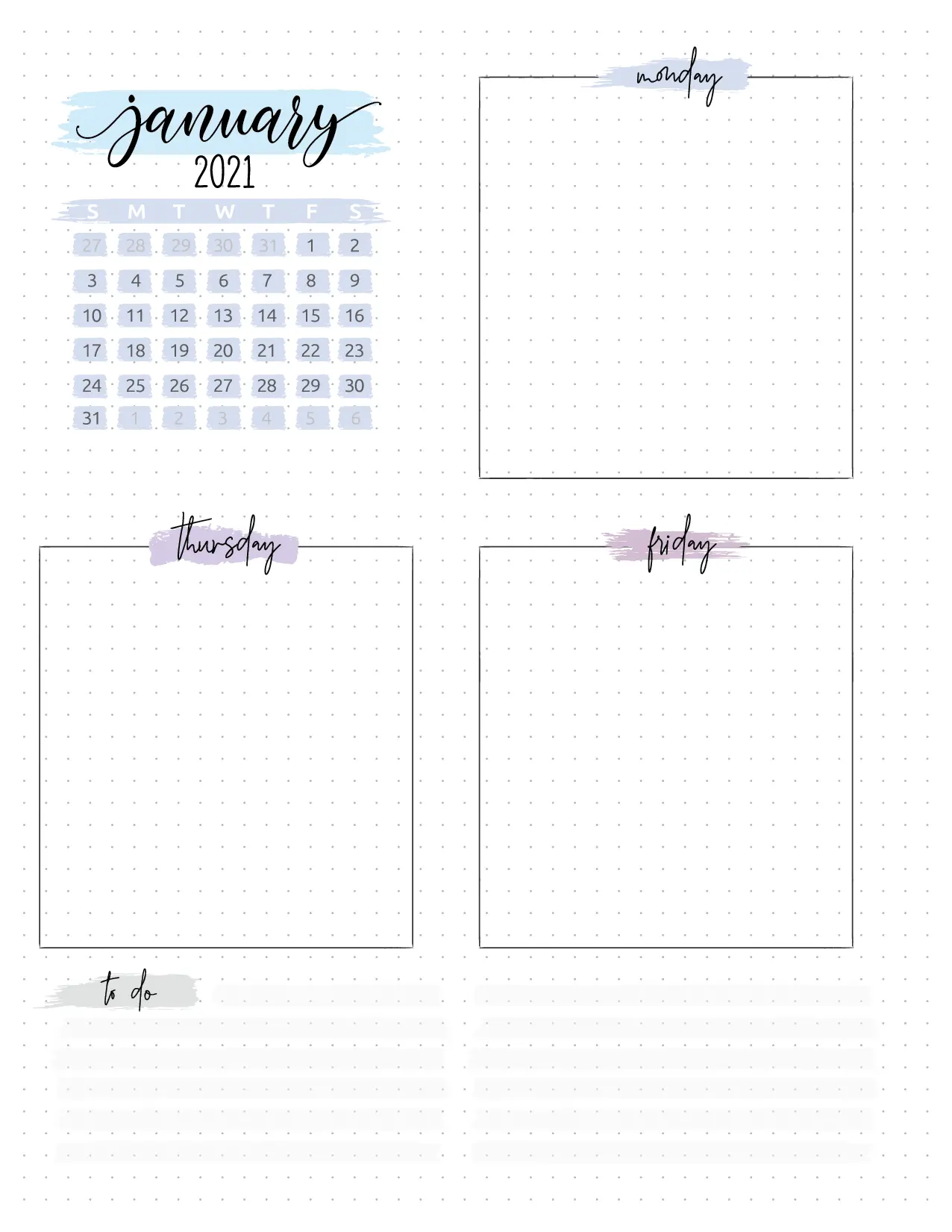 Weekly Planner Pages For Bullet Journal-01