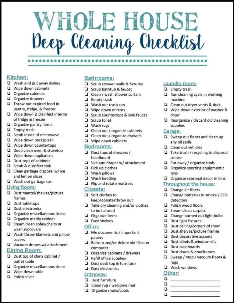 10 Amazing Easy To Follow Free Printable Cleaning Schedule Templates