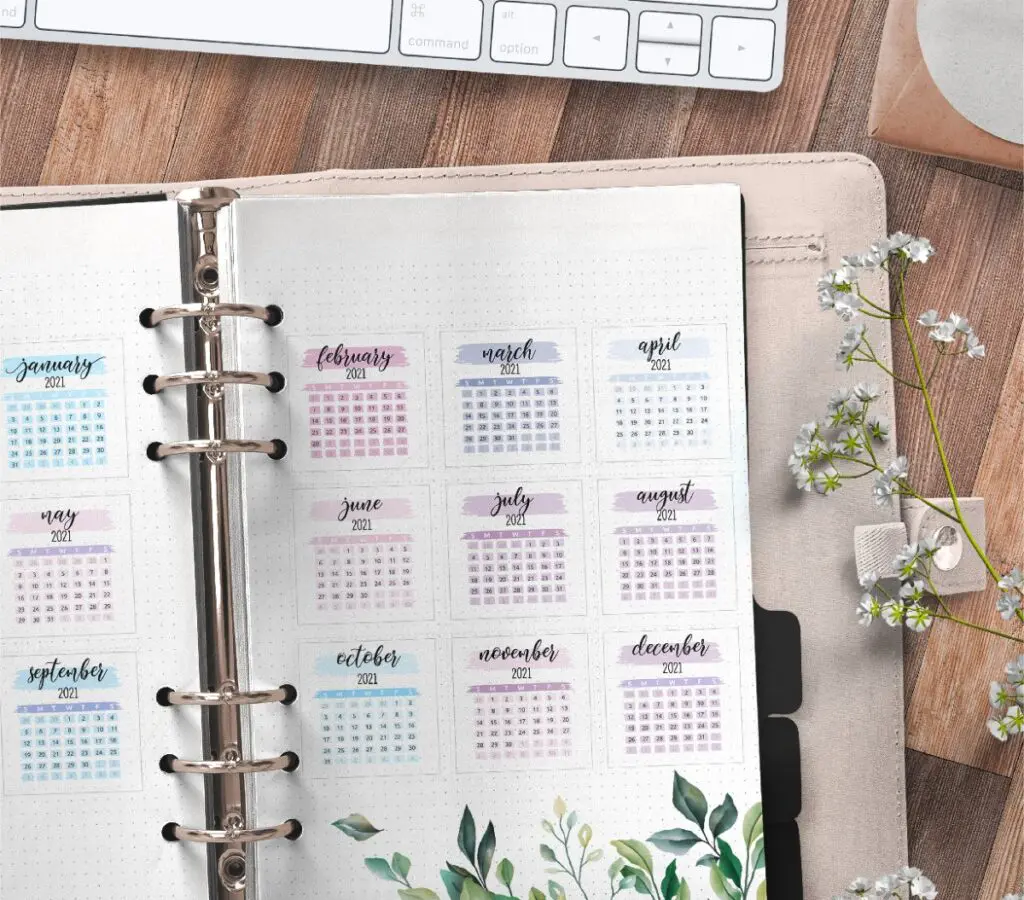Yearly Planner Insert On Two Pages Free Printable 2