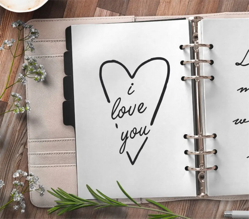 inspirational quote planner page - I love you