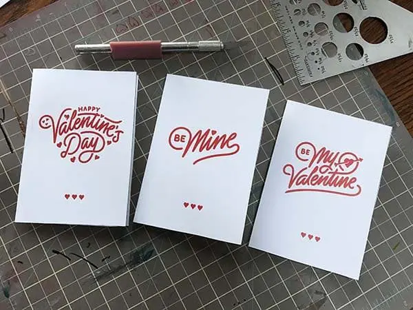 Three Typography Valentine's Day Cards