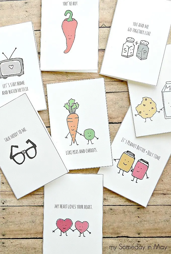 Quirky Love Cards printable