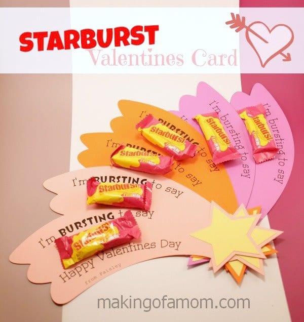 Starburst Valentine’s Day Card printable