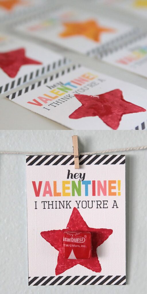 Starburst Valentine's Day Card printable