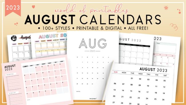 August 2023 Calendars