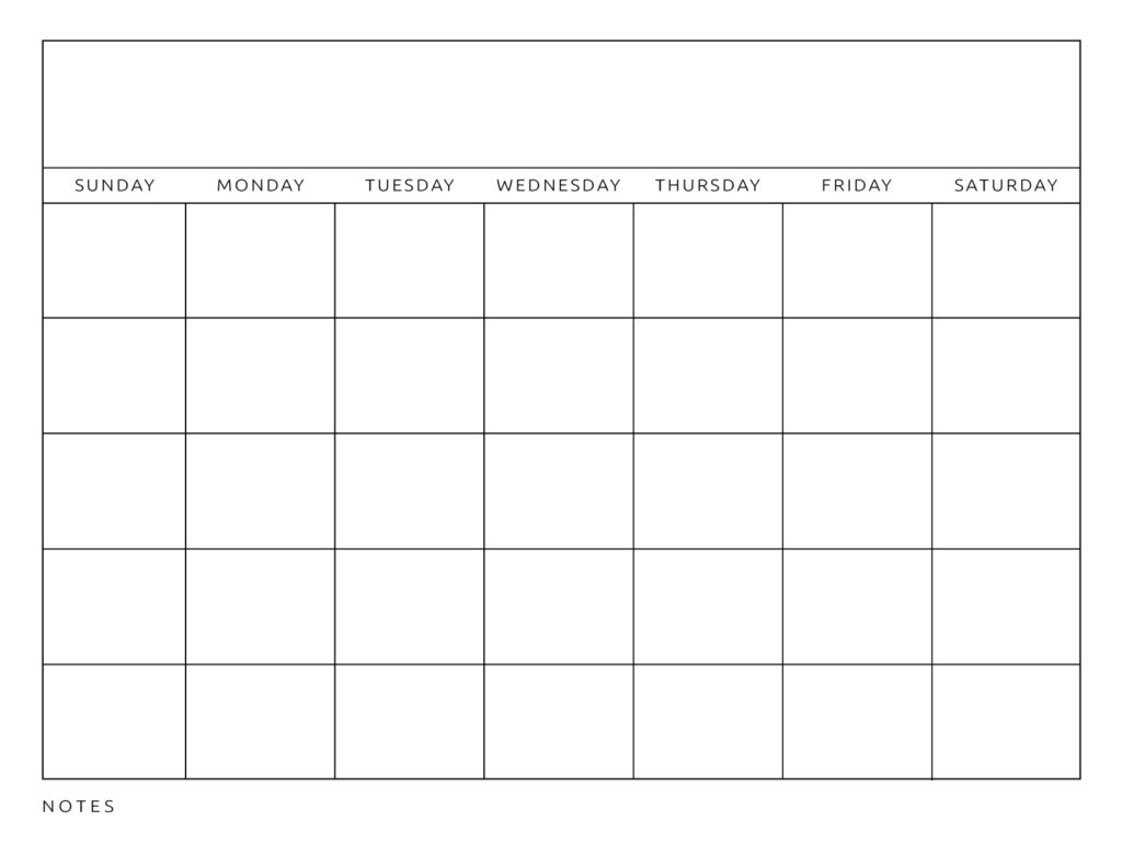 Printable Blank Calendar Templates - World of Printables