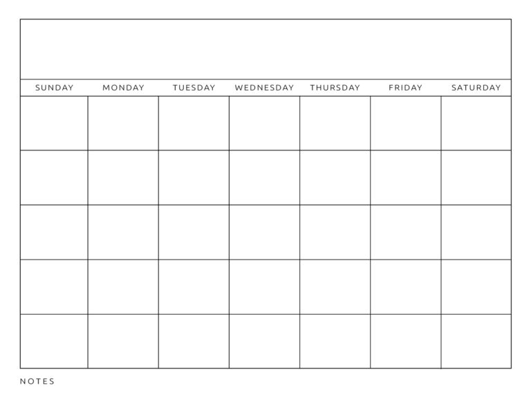 Printable Blank Calendar Templates - World of Printables