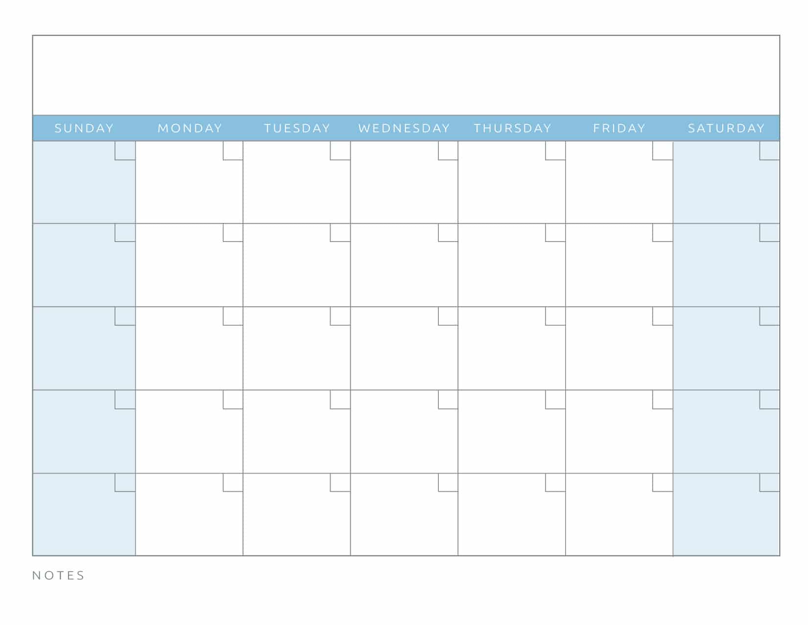 Printable Blank Calendar Templates - World of Printables