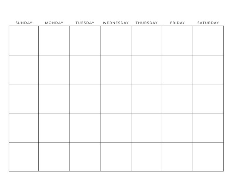 Printable Blank Calendar Templates - World of Printables