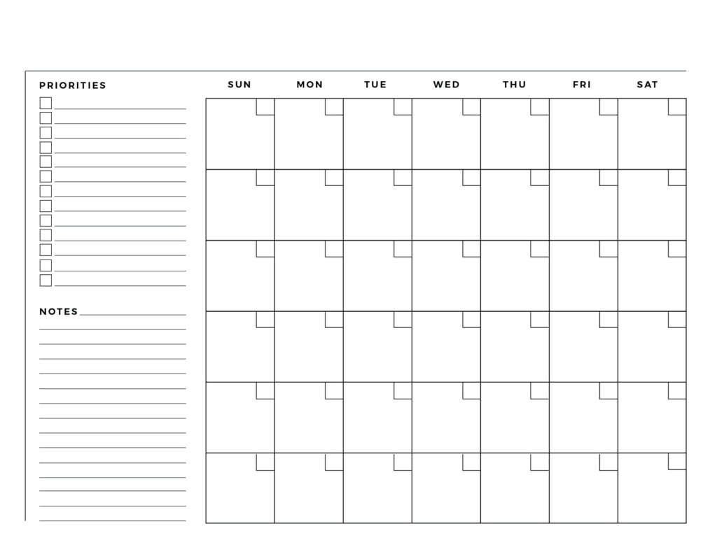 Blank Calendar pdf