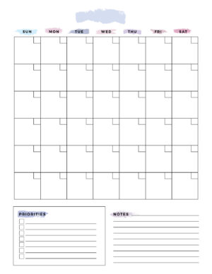 Printable Blank Calendar Templates - World of Printables