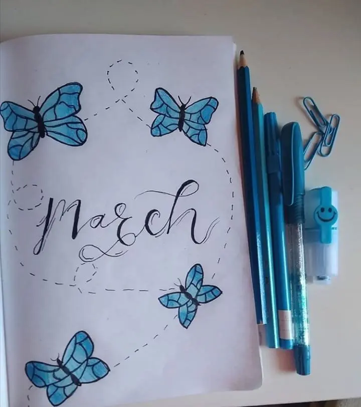Butterfly March Bullet Journal Cover