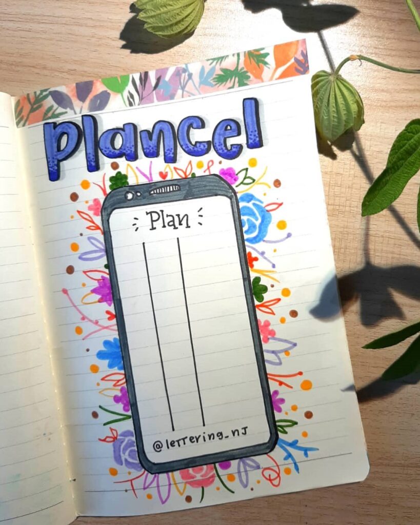 Cell Phone Planner Bullet Journal Page