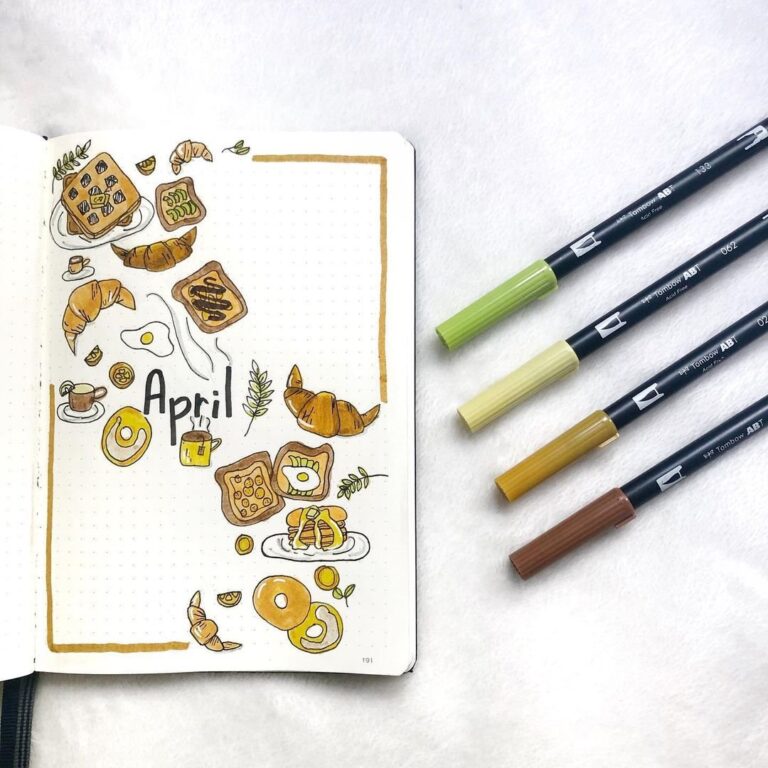 50 Best April Bullet Journal Covers To Try + Free Printables