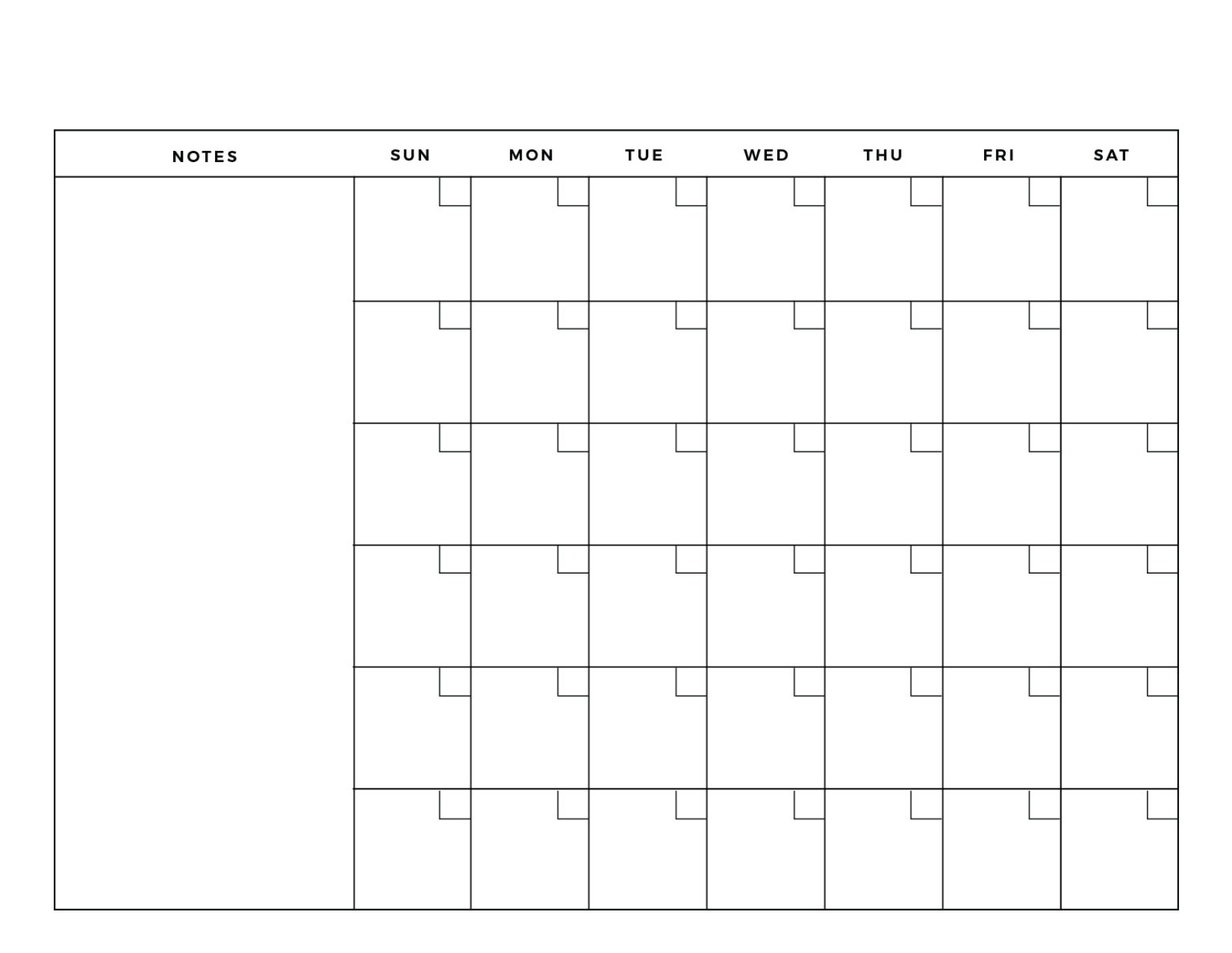 Printable Blank Calendar Templates - World of Printables