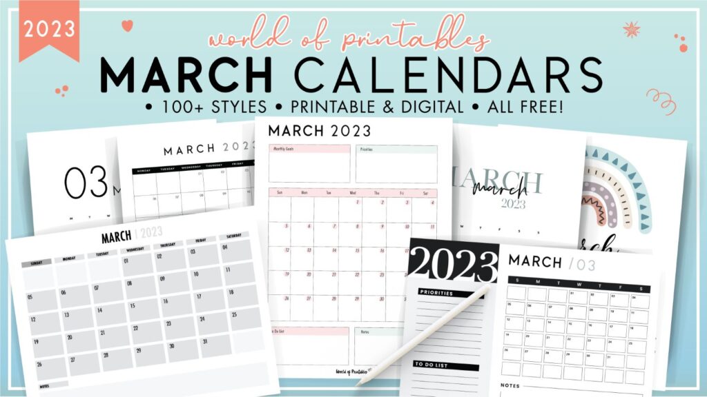 March 2023 Calendars