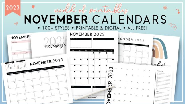 November 2023 Calendars