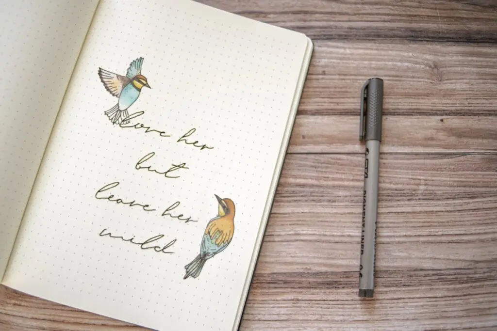 Pretty Birds Bullet Journal Idea - World of Printables