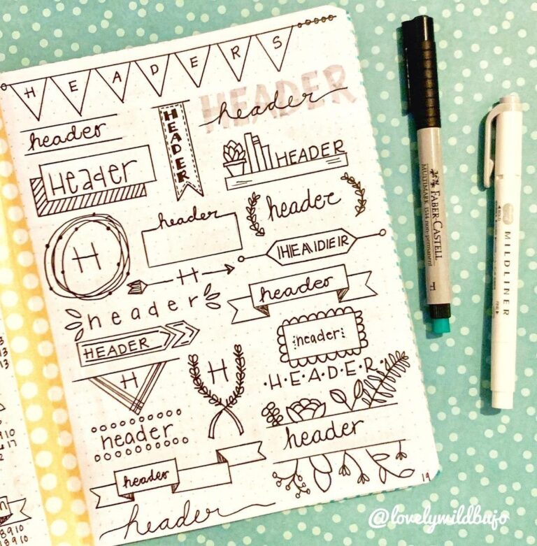 20 Easy Bullet Journal Header Ideas You Can Copy