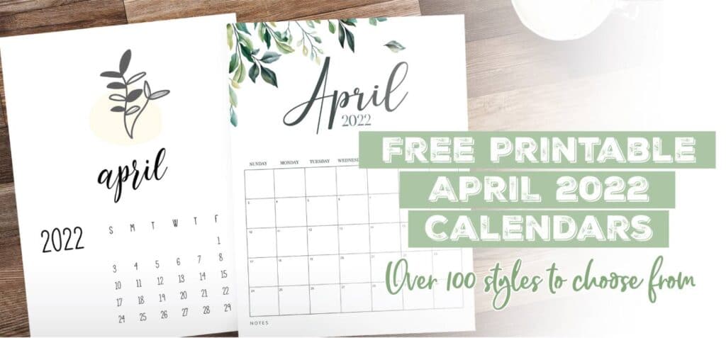 free printable april 2022 calendars world of printables