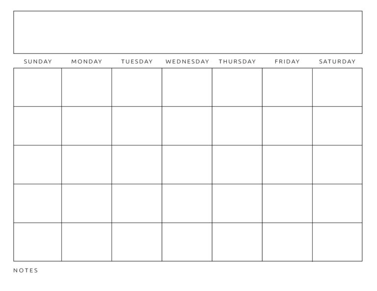 Printable Blank Calendar Templates - World of Printables