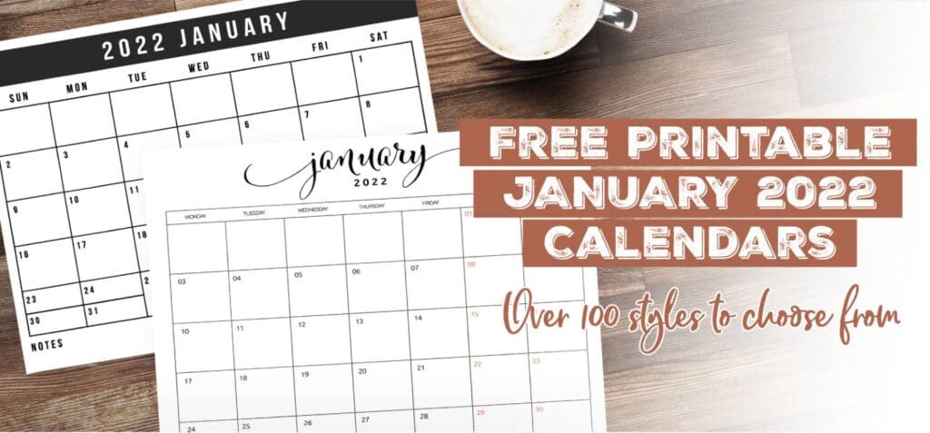 free printable january 2022 calendars world of printables