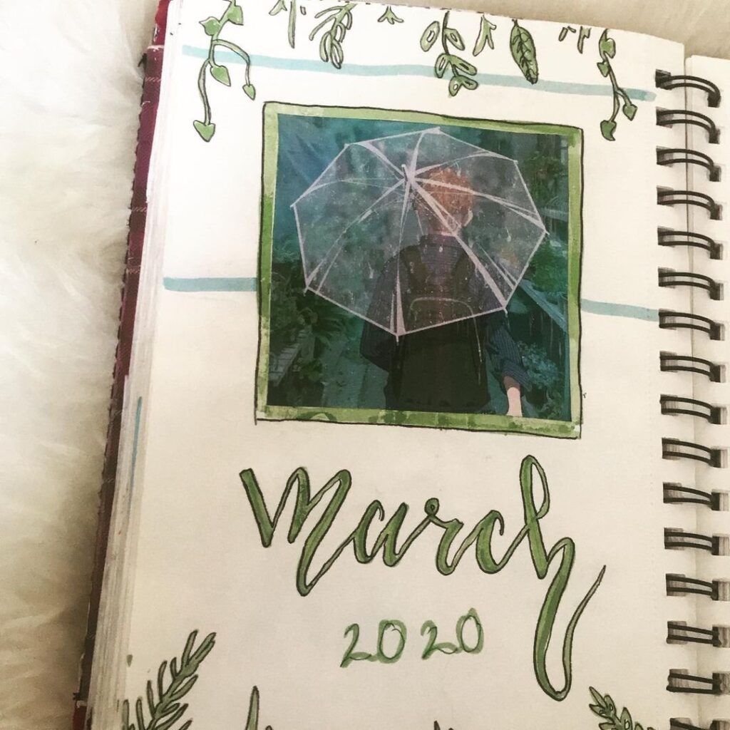 Rainy March Bullet Journal Cover
