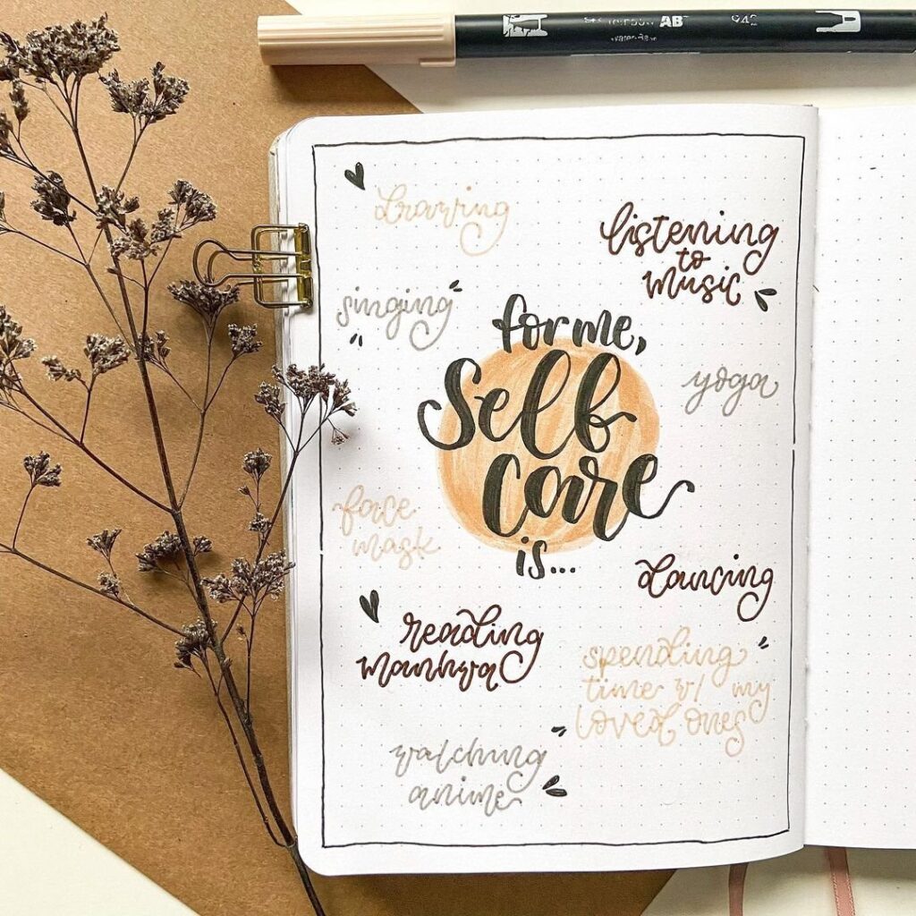 Self Care Bullet Journal Page