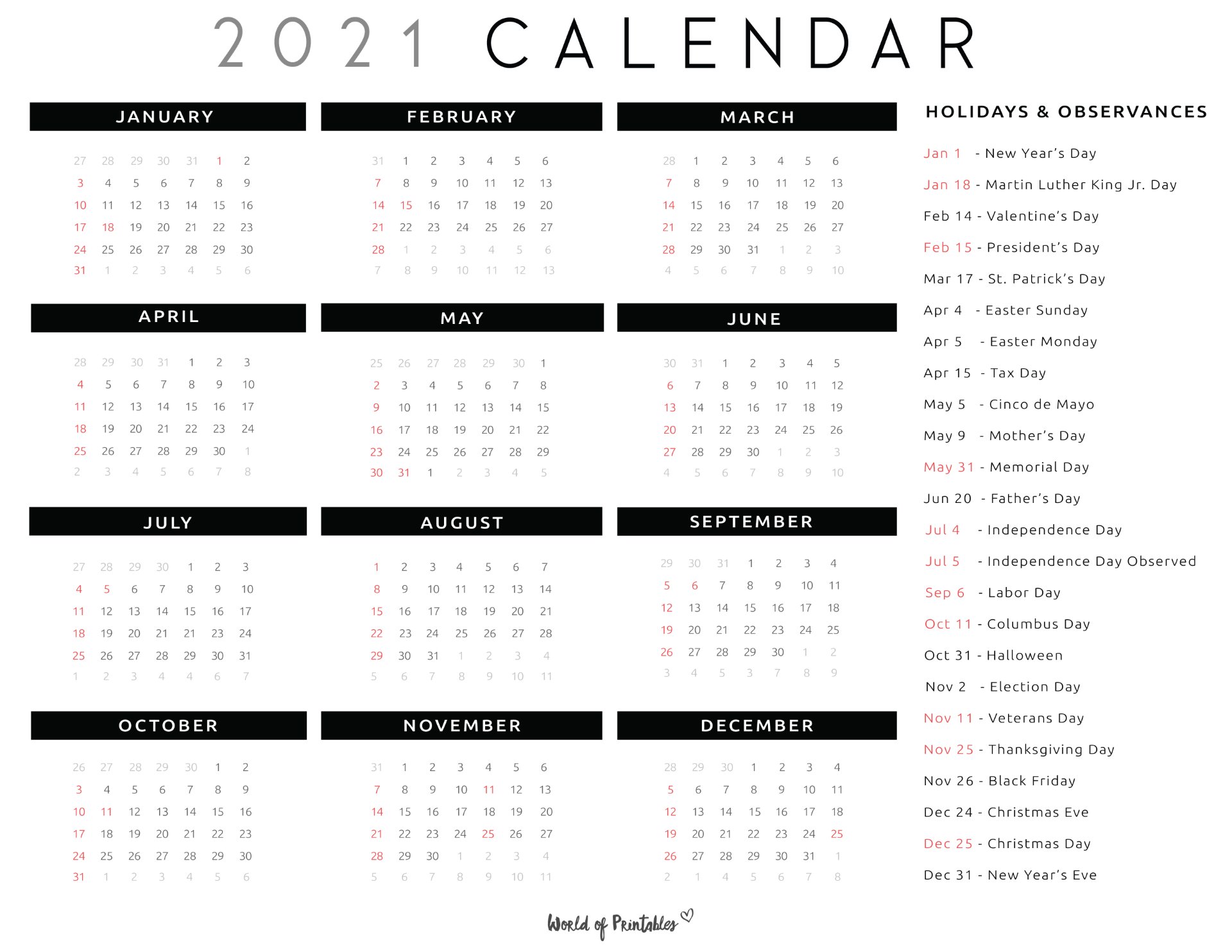 Printable National Day List 2022 | Example Calendar Printable