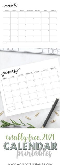 free printable calendar 2021
