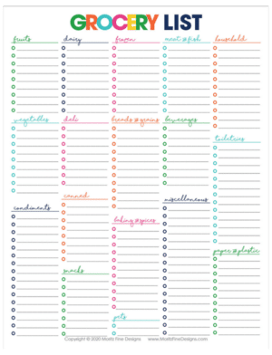 20+ Best Free Printable Grocery List Templates - World of Printables