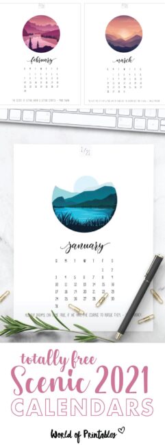 scenic printable calendar 2021