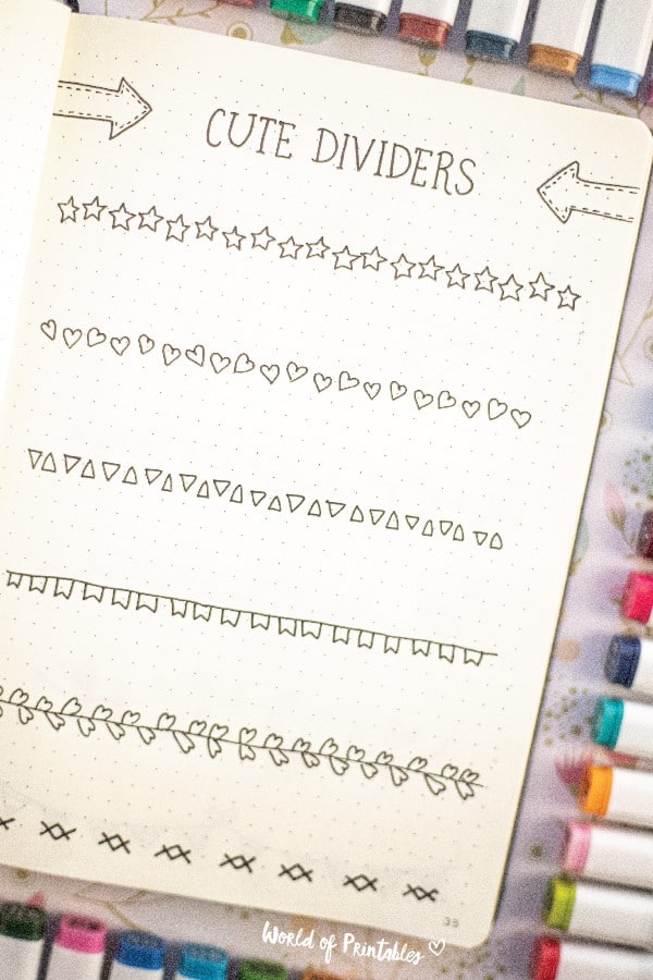 20+ Best Bullet Journal Divider Ideas + Free Practice Sheets