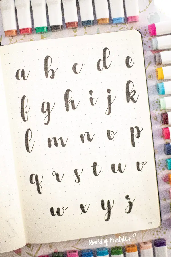 cursive bujo font