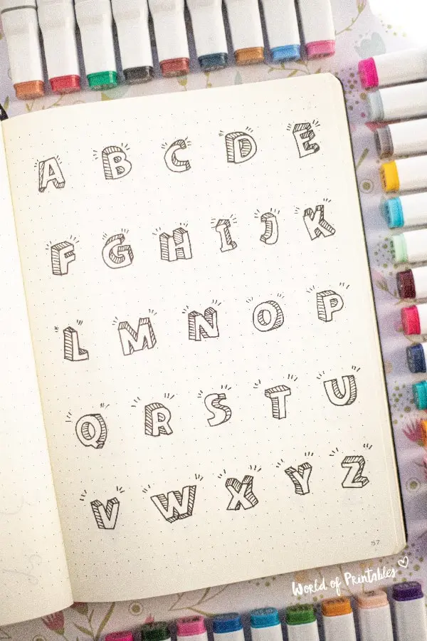 bubble letter font for bujo