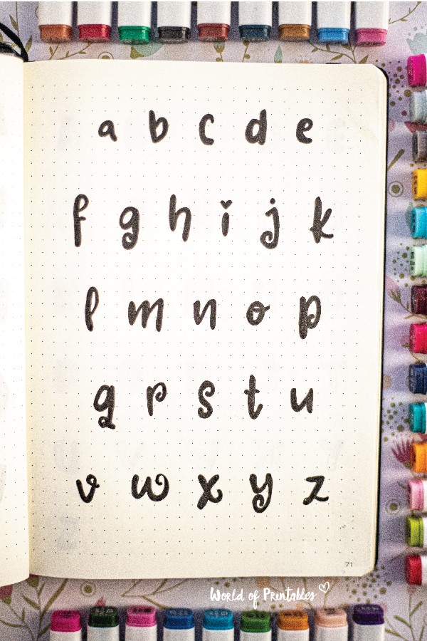 best alphabet lettering for journal