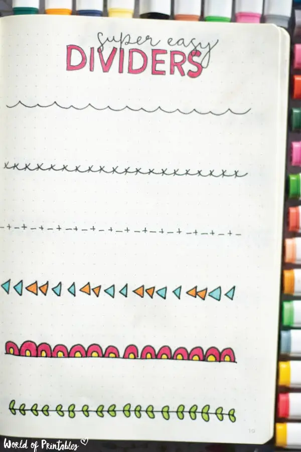 easy bullet journal border ideas