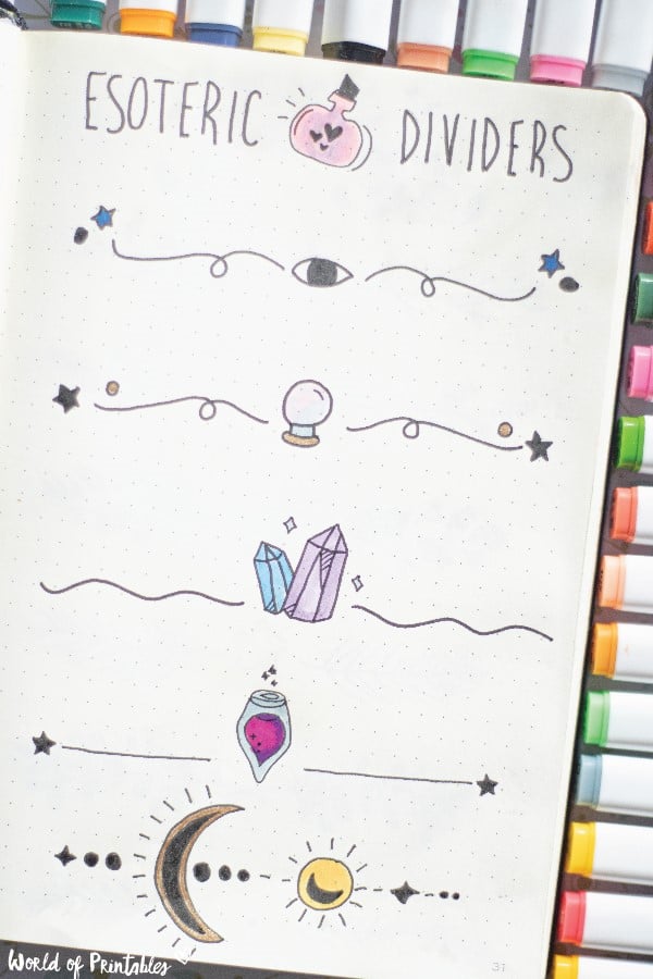 20+ Best Bullet Journal Divider Ideas + Free Practice Sheets