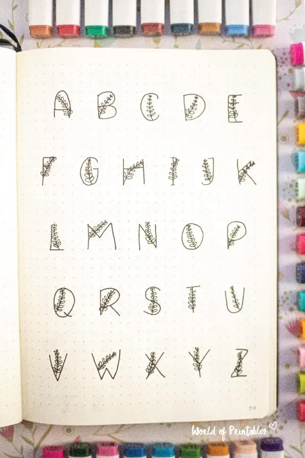 elegant letters for bujo